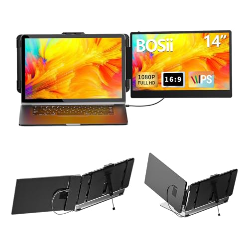 BOSII Laptop Screen Extender Monitor - 14 Inch Dual IPS FHD 1080P...