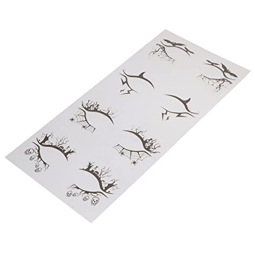 Ipetboom 4 Pares delineador de ojos de halloween pegatinas estuche para brochas de maquillaje etiqueta engomada del ojo de halloween maquillaje de halloween Pegatinas de maquillaje Black