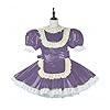 YYCHER Meid Pvc Afsluitbare Cosplay Jurk Uniform Kostuum Op maat gemaakte Sexy Leuke Meid Dress Cosplay Anime Uniform Temptation Sissy Suit 7XL (Kleur: Donker Paars, Maat: S)