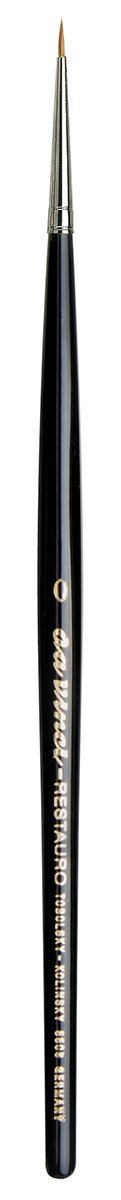 da Vinci Watercolor Series 5506 Restauro Retouching Paint Brush, Round Kolinsky Red Sable, Size 0 (5506-0)