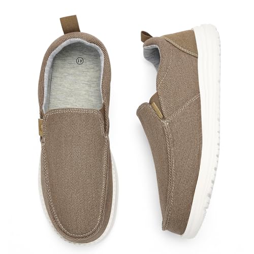 Mens Hands Free Slip-on Loafers Shoes Wide Width Casual Canvas Loafers Shoes Mens Boat Shoes Lightweight Non-Slip Walking Shoes Soft Sneakers3