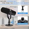 YIBEICO Desktop Microphone Stand for Shure MV7/MV7+, Premium Low-Profile Detachable Microphone Base with Locking Nut, Secure & Space-Saving Desktop Stand for Shure MV7 and MV7+ Podcast Mic​ #3