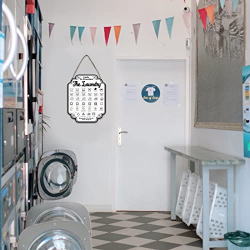 NBEADS Retro Farmhouse Wood Hanging Plaque, Rustic Laundry Room Wall Sign Art Decoration with Jute Twine, 24x30cm - Image 7