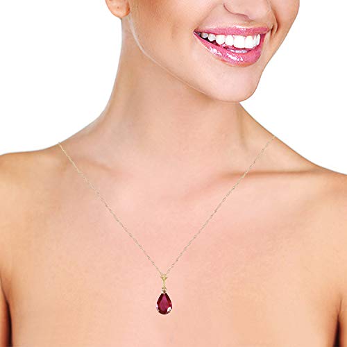 Galaxy Gold GG 14k Solid Yellow Gold 1.75 ct Pear-shaped Ruby Drop Pendant Necklace2