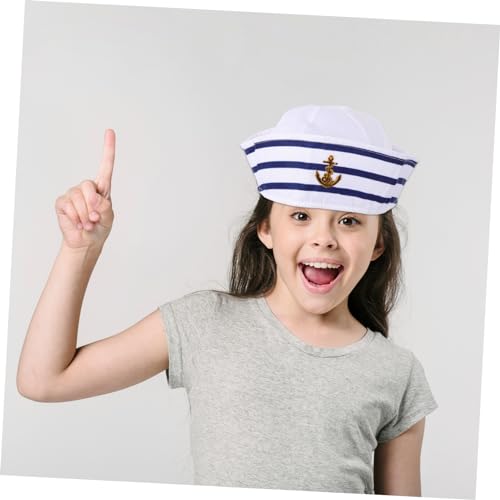 BESPORTBLE Embroidered Captain Hat for Boys and Girls Logo Sailor Cap for Dress-up Performance and Costume Parties and Portable Design4