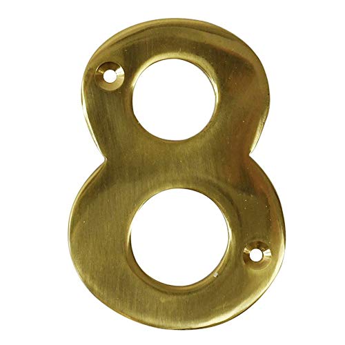 Black Country Metal Works Brass 3" Polished Face Fix Numbers -8