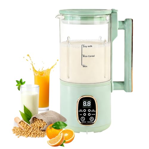 Machine à lait de soja 800 ml, Fabricant de lait végétal et de noix avec 20 lames, Fenêtre de visualisation, Menus intelligents, Sécurité enfant arrêt automatique, Maintien au chaud, Auto-nettoyage