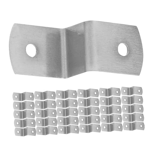 Image of 50pcs Corner Code Hardware Hook Z Offset Clips Picture Frame Corner Brackets Z Clips Z Bracket Canvas Clips Spacers Fastener Framing Brackets Corners Trim Clips Hang Iron Silver