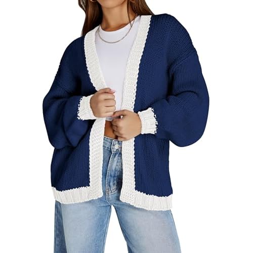 Cakulo Womens Oversized Chunky Cardigan Sweaters Open Front Long Cardigans Fall Coatigan 2025 Knit Sweater Coats