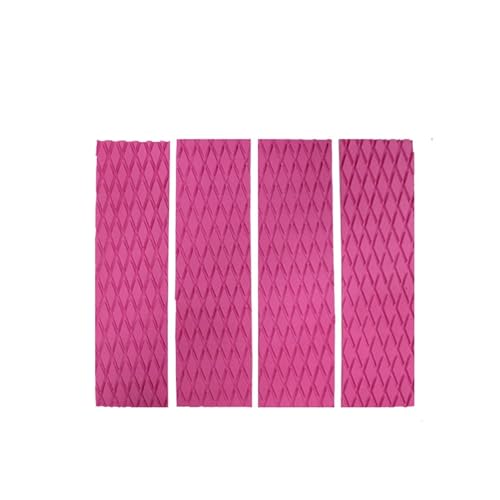 ULTFVPMQR 1 Set Surfboard Mat EVA Surfboard Skimboard Traction Pad Groove Tail Front Pads Windsurfing Parts(The Pink 4)
