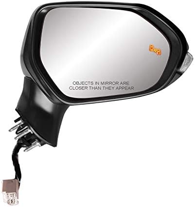 K Source Passenger Side Mirror for Toyota Corolla, textured black w/PTM cover, foldaway, Heated Power with Turn Signal, BSDS (70747T)