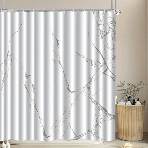 Rideau de douche marbré lavable en machine pour cloison étanche