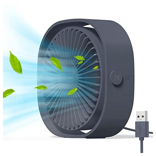 Simpeak Ventilateur USB Mini Ventilateur Portable Ventilateur Silencieux Ventilateur Bureau 3 Vitesses Réglable Alimenté par USB, pour la Maison et le Bureau(Gris)