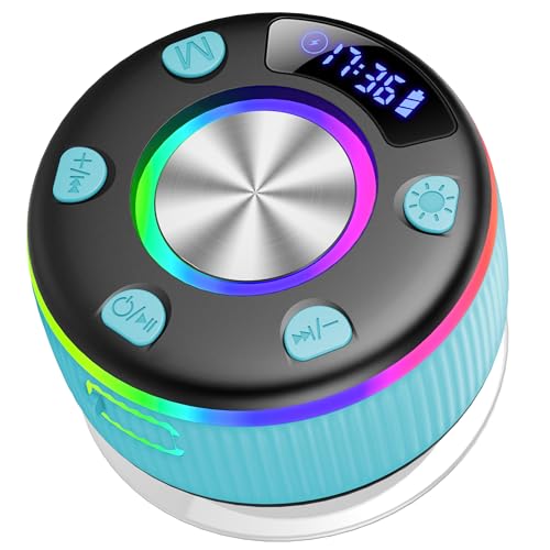 PRSCFUM Altoparlante Bluetooth, impermeabile, doppio accoppiamento, altoparlante wireless portatile per uso domestico e all'aperto, luce LED, radio