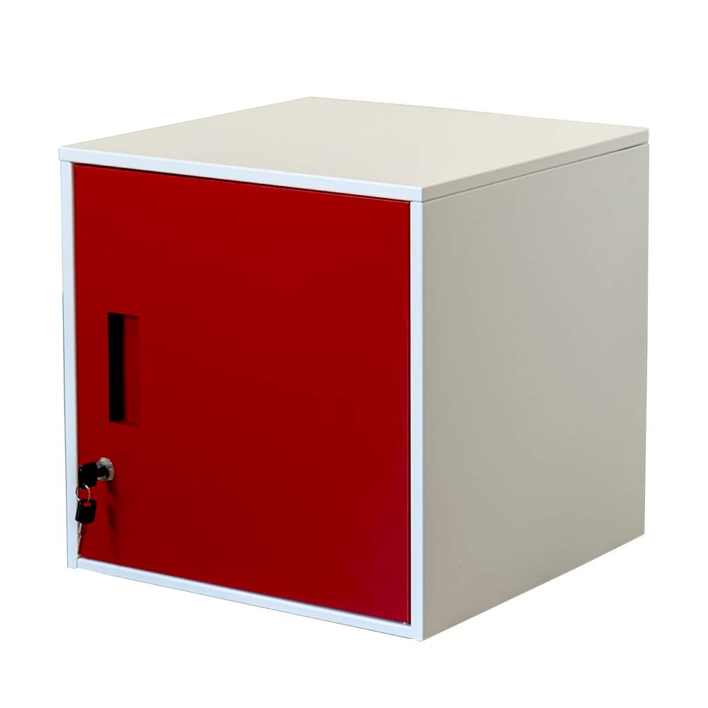 キューブBOX　鍵付きロッカー　ハイタイプ　レッド 楽天市場】キューブBOX 鍵付きロッカー ハイタイプ BK/BL/WH/YE