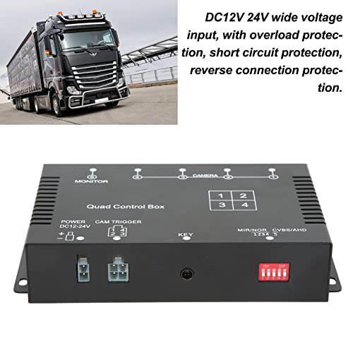 Image of Fydun Car Parking Camera Video Splitter 4 Channel Car Backup Camera Video Screen Splitter Switch for RV Truck Bus Trailer 1080P DC12V 24V