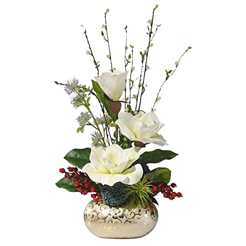 Fleurs artificielles pour mariage et centres de table romantiques avec vase inclus