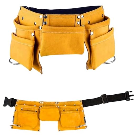 OFKPO Kinder Werkzeugtasche Leder Werkzeug Gürtel mit Mehreren Taschen für Gärten