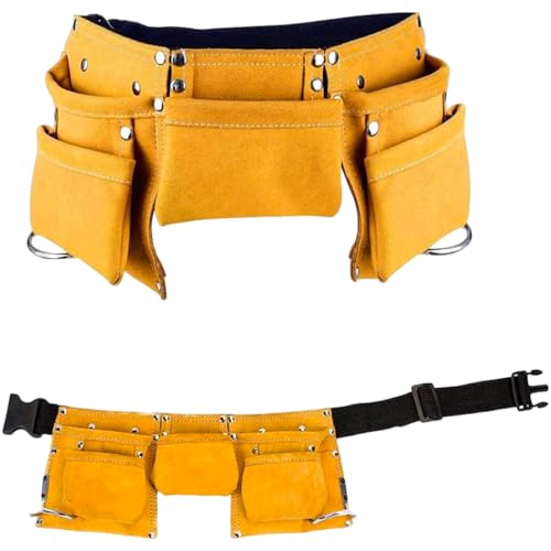 OFKPO Werkzeugtasche Leder Werkzeug Gürtel mit Mehreren Taschen für...