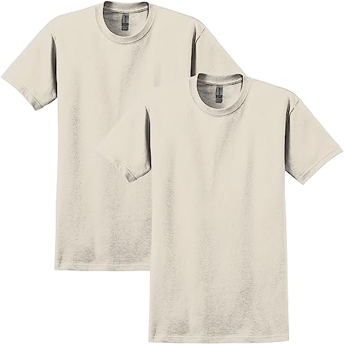 Gildan Camiseta de algodĂłn ultra para hombre, estilo G2000, multipack, Natural (2 unidades), Small