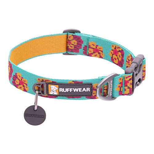 Ruffwear, Flat Out Dog Collar (Formerly Hoopie), Webbing Collar for Walking and Everyday Use, Spring Burst, 14"-20"