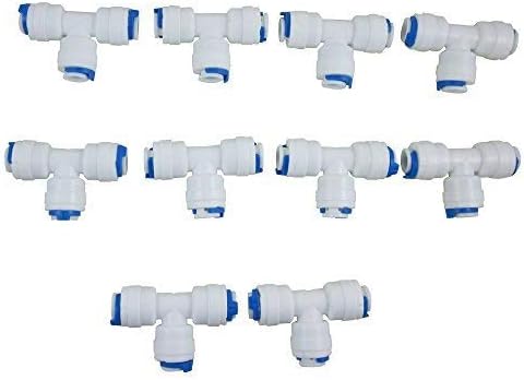 ZAOJIAO 1/4" Tee 3 Way Y Type Splitter Tube Quick Connect Push Fit Fittings for RO Water Reverse Osmosis System (Pack of 10)