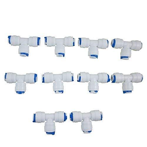 Senstree T Type Quick Connector For Ro Water Reverse Osmosis System (Pack Of 10) (T Type)