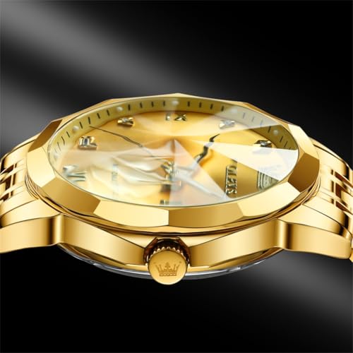 Image of OLEVS Watch for Men Automatic Classic Mechanical Watch Diamond Mirror Stainless Steel Dress Casual Waterproof Day /Date Calendar