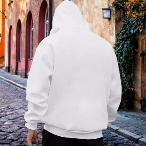 Mens Hoodies Pullover | Casual Solid Color Drawstring Pullover Hoodies | Fall Drop Shoulder Sweater Loose Fit2