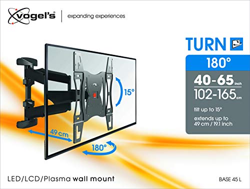 Vogel's Base 45L Full-Motion Tv Wall Mount For 40-80 Inch Tvs | Max. 99 Lbs (45 Kg) | Swivels Up To 180º | Tiltable | Tv Wall Mount | Max. Vesa 600X400 | Universal Compatibility #TOP6