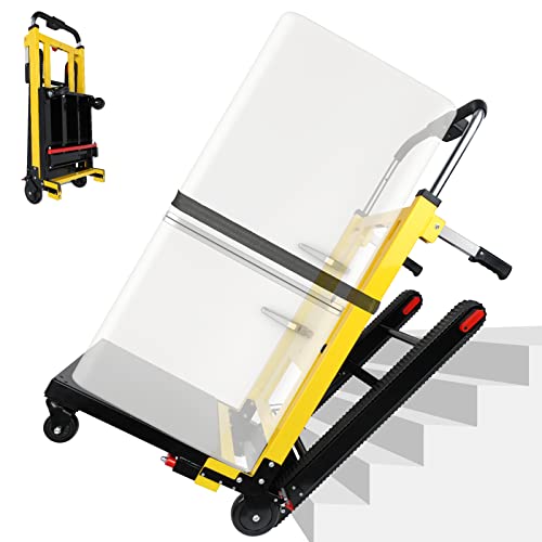 Electric Stair Climbing Hand Trucks 440lbs max Load Capacity with 3 Adjustable Speeds, Folding Stair Climbing Dolly Takes 1500 Steps Stairs with Rubber Tracks for Easy up/Down Stairs, Move Furniture