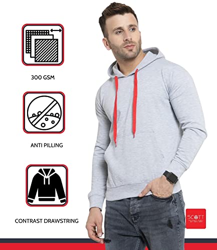 Image of Scott International Men's Solid Cotton Hoodies for Men, Trendy and Comfortable Sweatshirts for Men, Stylish Winter Wear with Hood and Pockets, Fashionable Hooded Sweatshirts