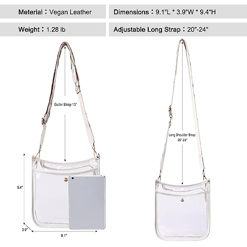 CLUCI Clear Purse,Clear Bag For Stadium Events,Stadium Approved Crossbody Bag Purses for Women with Adjustable Strap3