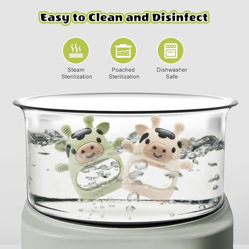 Image of 2 Pack Baby Teething Toys for 3-6 6-12 Months, Food Grade Silicone Infant Teether Mitten, Baby Essentials Teething Relief, Newborn Essentials Chew Toys for Sucking Needs