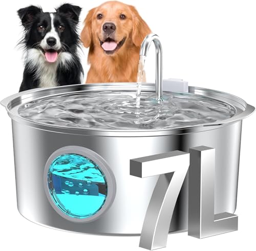 Hunde Trinkbrunnen für Katze Edelstahl: 7L / 236oz Katzenbrunnen...