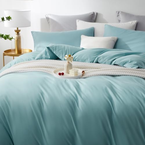 Freyamy Bettwäsche 135x200 Blau Unifarben Bettwäsche-Sets Uni Microfaser ÖKO-TEX Deckenbezug 1 Bettbezug mit Reißverschluss und 1… – Ansicht 7
