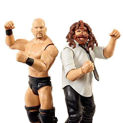 ​Wwe Stone Cold Steve Austin Vs Mankind Championship Showdown 2 Pack 6 In Action Figures High Flyers Battle Pack For Ages 6 Years Old And Up​ #TOP1