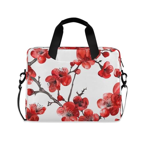 Bolsa Maletín para Laptop con Estampado Flores Roja 13-15.6" miniatura 1