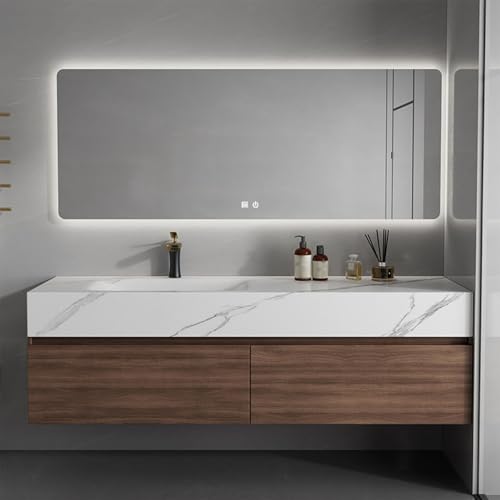 ZGNBSD 56IN Bathroom Vanity with Sink - Modern Minimalist Floating