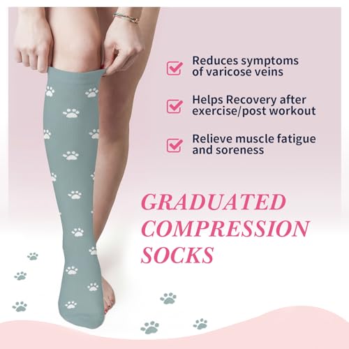 Image of Sooverki Compression Socks for Women & Men 6 Pairs is Best Supportive Knee High Stockings for Circulation, Travel, Nurses