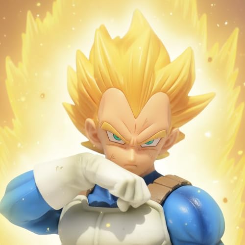 Image of Offo Dragon Ball Z Vegeta Super Saiyan Action Figure 20cm, Premium PVC Anime Collectible for Home Decor, Office Desk & Study Table, Multicolour Gift for Kids & Fans