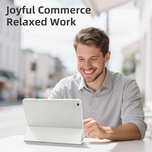 Vobafe Case for iPad Air 13 Inch M3/M2 (2025/2024) with Pencil Holder, Slim Folio Stand Protective Tablet Cover, Multi-Angle Viewing, Auto Wake/Sleep, Light Gray - Image 7