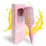 Qufiiry Curly Hair Brush, Curl Defining Brush, Curl Styling Hairbrush, Flexible Soft Pin Bristles, Glide Through Tangles With Ease For All Hair Types (Pink)