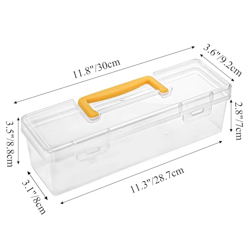 Image of Tosnail 3-Pack Paint Brush Case, Portable Plastic box with Handle, Art Organizers and Storage Container for Crafts, Sewing, Ribbons, Washi Tapes, Pottery Tools, Nail Polish