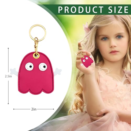 Image of Leather Keychain Case Holder Compatible with Apple AirTag, GPS Airtag Keychain Finder Tracker with Key Ring, Anti-Scratch Protective Air Tag Cover | Leather