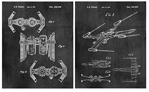 Star Wars Gifts Decor Posters Men Women Boys - Set Of 8 Wall Art Prints (8X10) Starwars - Kitchen Bathroom Home Office Decorations - Reinterpreted Vintage Movie Action Sci Fi Comic-Con Figures #TOP5