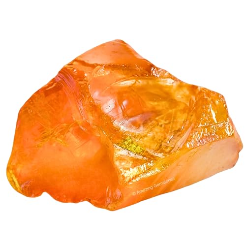 Image of Amazing Gemstone 2 Pieces Tangerine Aura Quartz Raw Crystals and Healing Stones, Natural Rocks for Meditation and DIY Raw Stones and Crystals