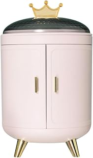 Rotating Jewelry Box PP Cylindrical Storage Organizer for Necklace | Pink Finish, Large-capacity Design, Cosmetics Storage, Tabletop Decoration, Home Accessory