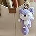 Wikorunwa Crochet Keychain Cute Fox Keychain Knitted Bag Purse Backpack Charms for Women Girls Cute Kawaii Accessories Handmade Gift(purple)