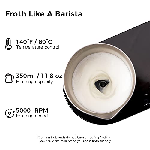 Seven&Me Espressor Machine Black & White Coffee Maker, With Milk Froth All-In-One Espresso Machine Combination, Latte Cappuccino Macchiato Espresso Electric Moka Pot, One Click Smart Operation（8.66"） #TOP4